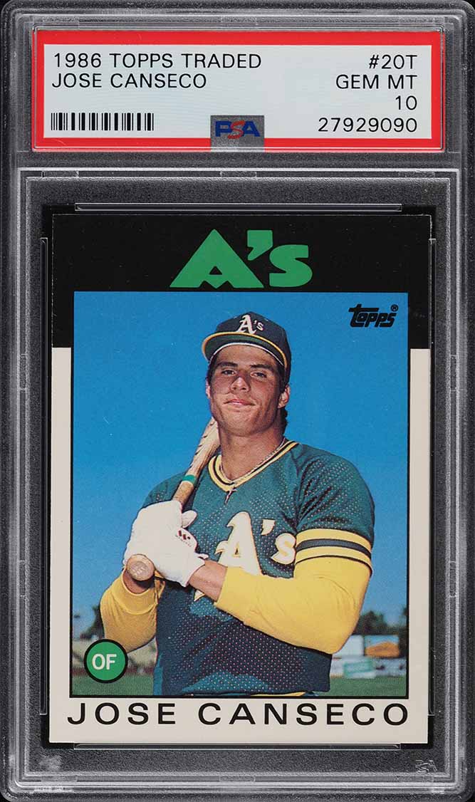 1986 Topps Traded Jose Canseco ROOKIE #20T PSA 10 GEM MINT