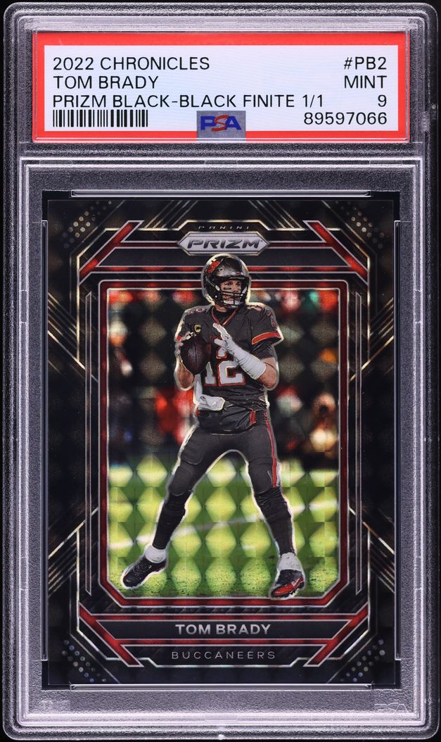 2022 Panini Chronicles Prizm Black Finite Tom Brady 1/1 #PB-2 PSA 9 MINT