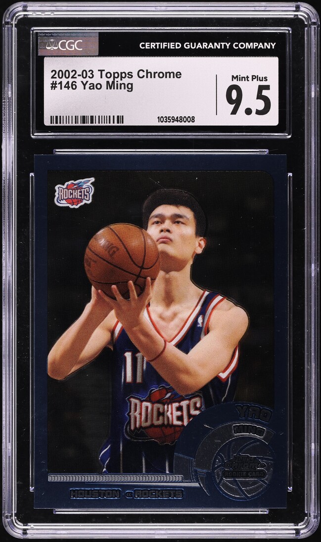 2002 Topps Chrome Refractor Yao Ming ROOKIE #146 CGC 9.5 MINT+