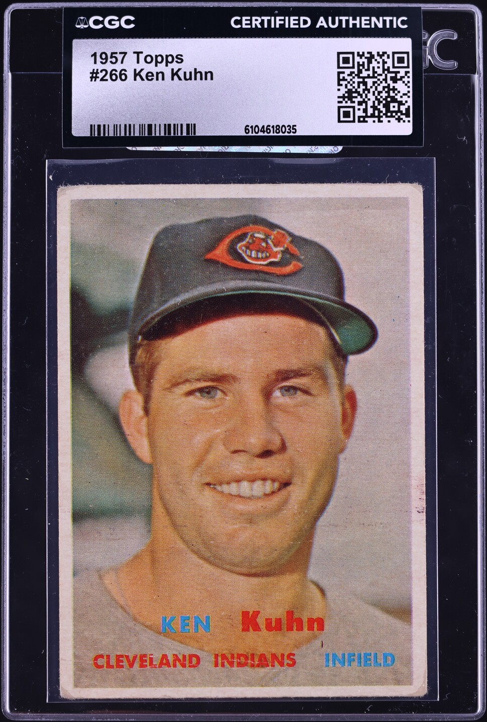 1957 Topps Ken Kuhn #266 CGC AUTH