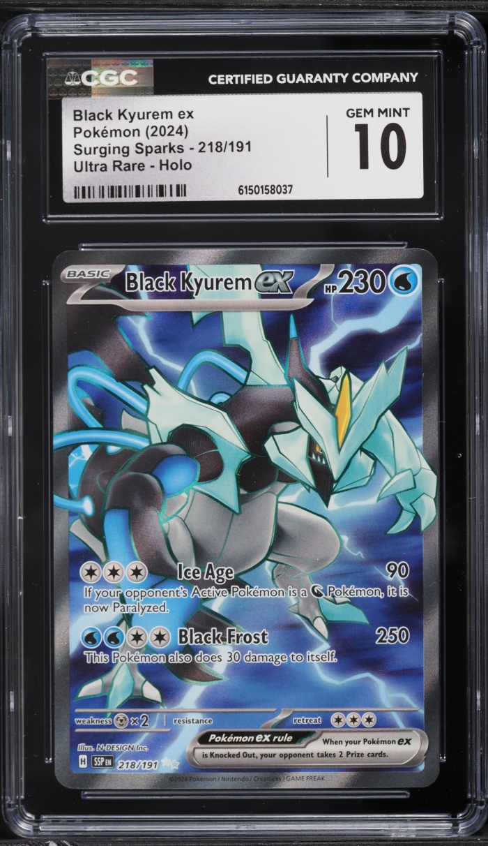 2024 Pokemon Scarlet & Violet Surging Sparks Full Art Black Kyurem ex #218 CGC 10 GEM MINT