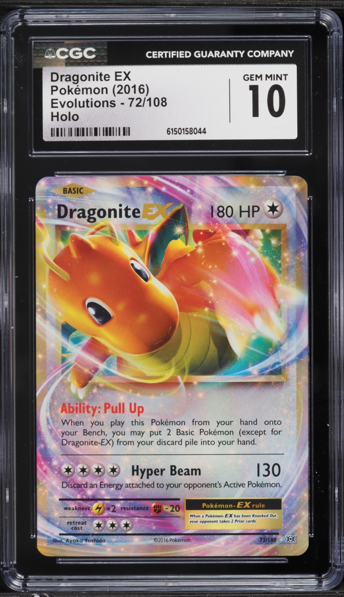 2016 Pokemon XY Evolutions Holo Dragonite EX #72 CGC 10 GEM MINT