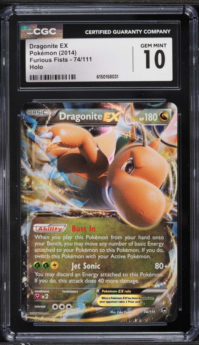 2014 Pokemon XY Furious Fists Holo Dragonite EX #74 CGC 10 GEM MINT