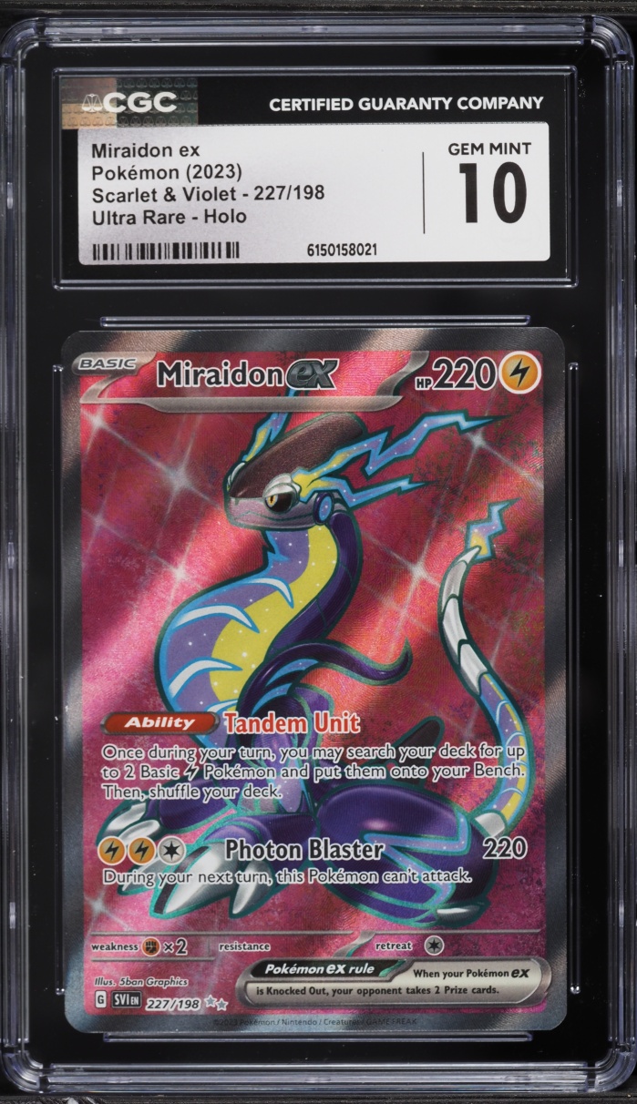 2023 Pokemon Scarlet & Violet Full Art Miraidon Ex #227 CGC 10 GEM MINT