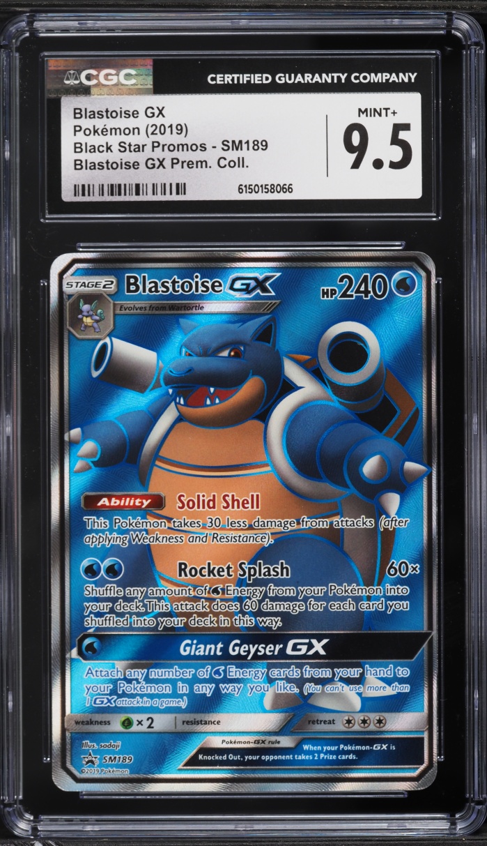 2019 Pokemon Sun & Moon Promo Premium Collection Full Art Blastoise GX #SM189 CGC 9.5 MINT+