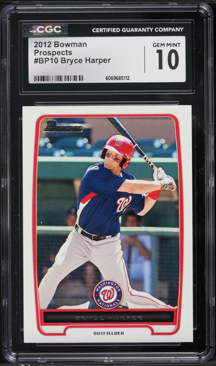 2012 Bowman Bryce Harper PROSPECT #BP10 CGC 10 GEM MINT