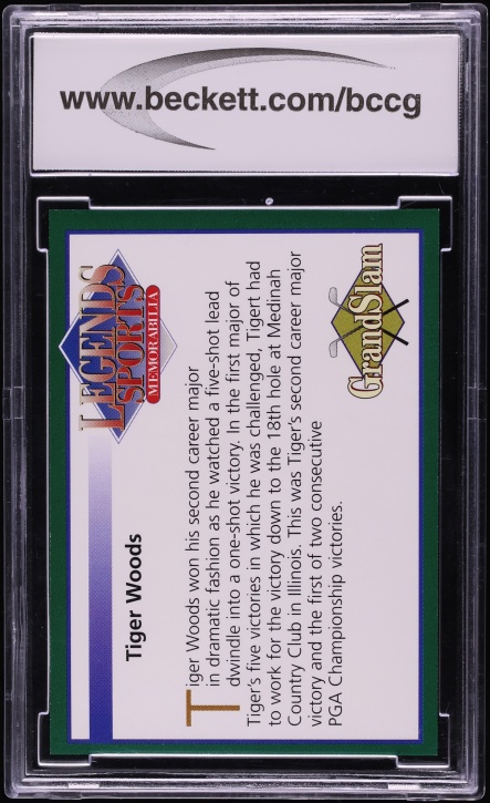 2001 Legends Magazine Hand Cut Editorial Release Tiger Woods ROOKIE BCCG 10