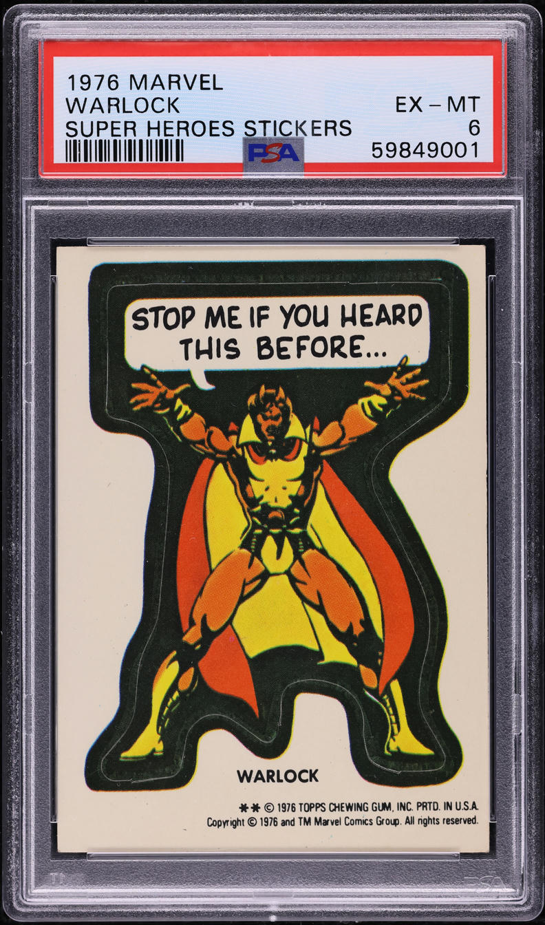 1976 Topps Marvel Super Heroes Stickers Warlock PSA 6 EXMT