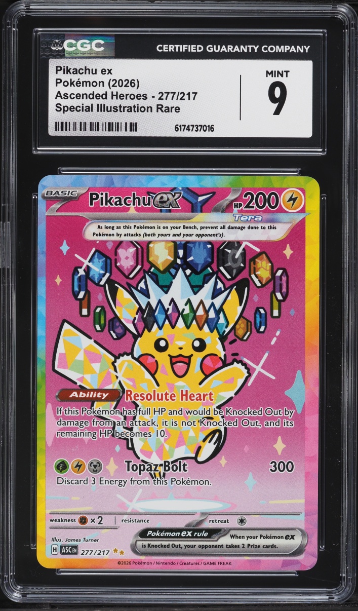 2026 Pokemon Mega Evolution Ascended Heroes SIR Pikachu ex #277 CGC 9 MINT