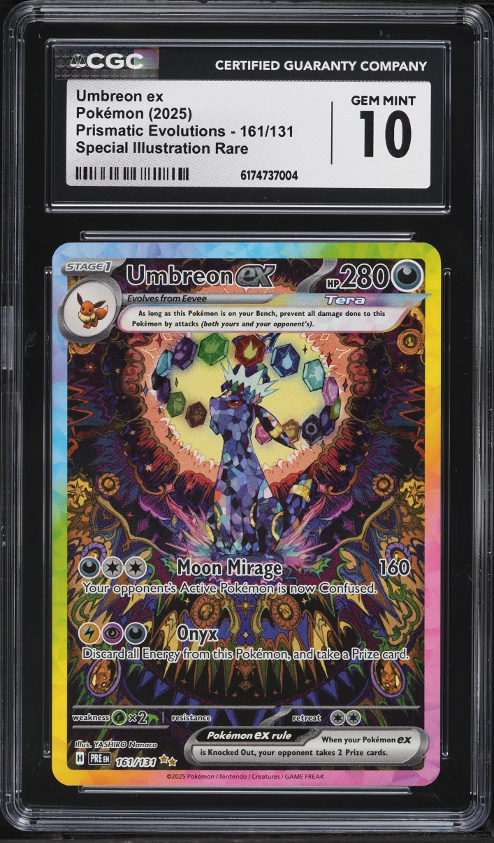 2025 Pokemon Scarlet & Violet Prismatic Evolutions SIR Umbreon Ex #161 CGC 10 GEM MINT