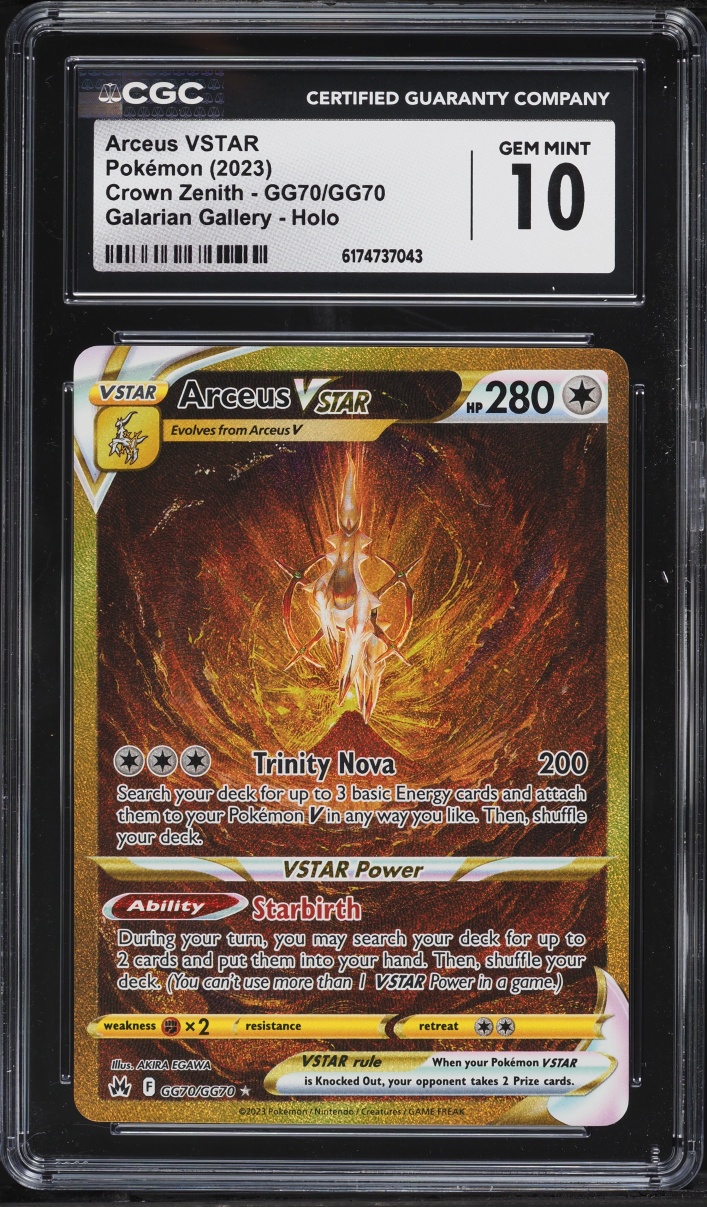 2023 Pokemon Sword & Shield Crown Zenith Galarian Gallery Gold Rare Arceus VSTAR #GG70 CGC 10