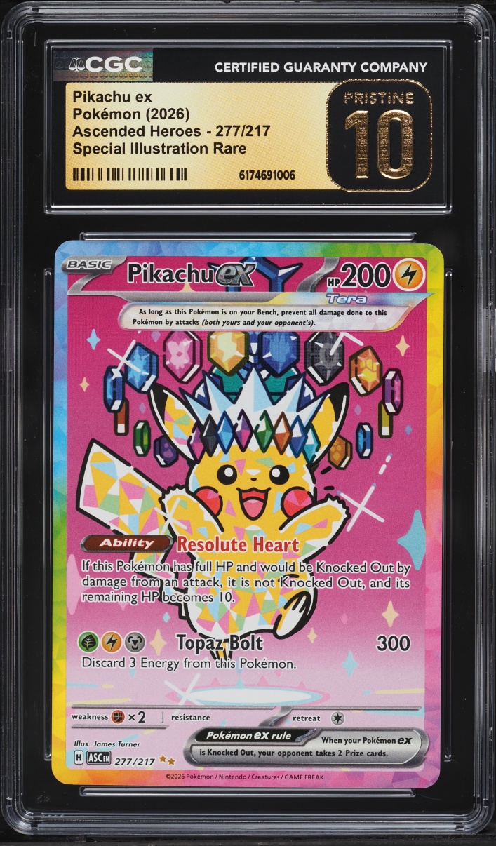 2026 Pokemon Mega Evolution Ascended Heroes SIR Pikachu ex #277 CGC 10 PRISTINE