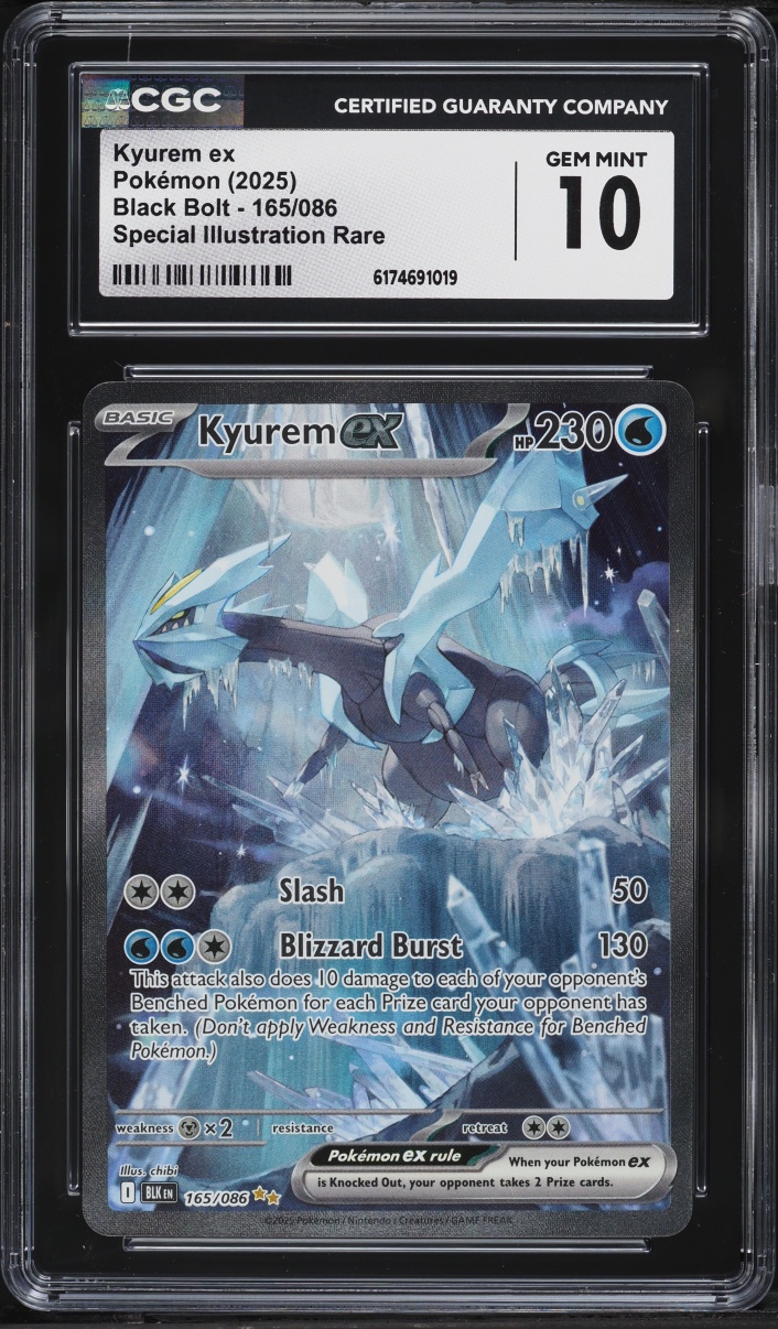 2025 Pokemon Scarlet & Violet Black Bolt SIR Kyurem ex #165 CGC 10 GEM MINT