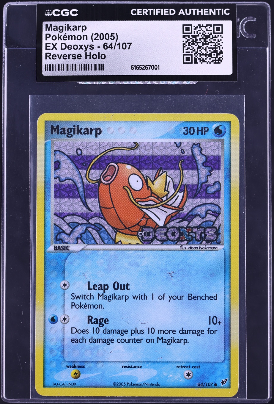 2005 Pokemon EX Deoxys Reverse Holo Magikarp #64 CGC AUTH
