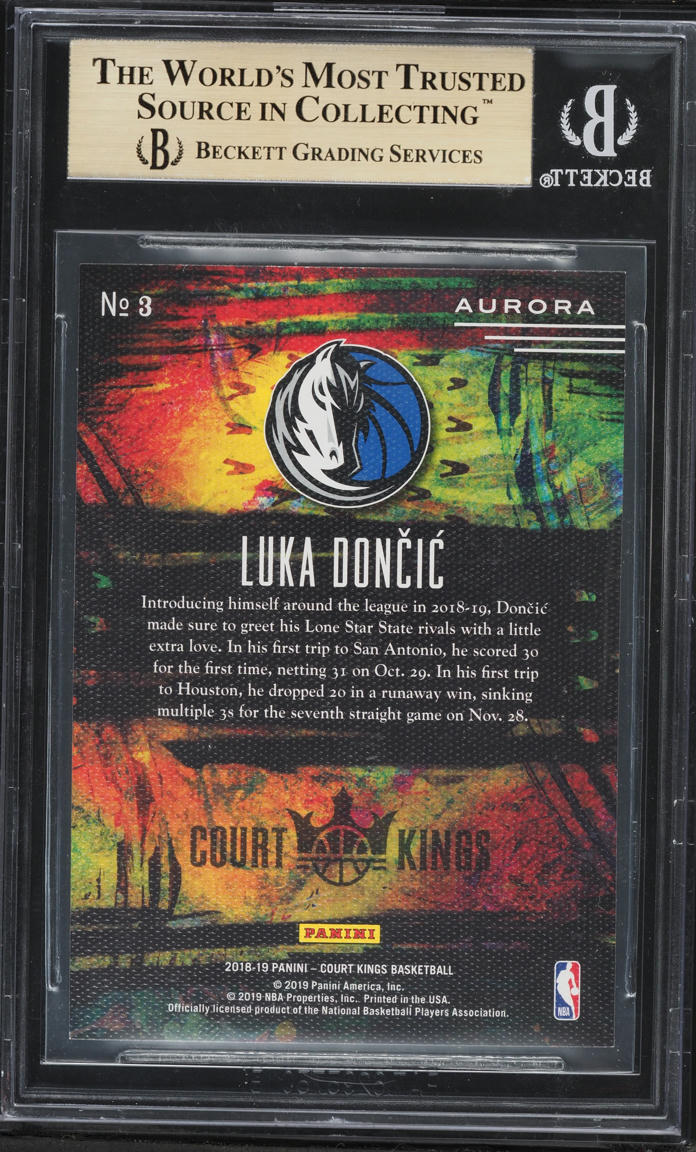 2018 Panini Court Kings Aurora Luka Doncic ROOKIE #3 BGS 9.5 GEM MINT - Photo 2
