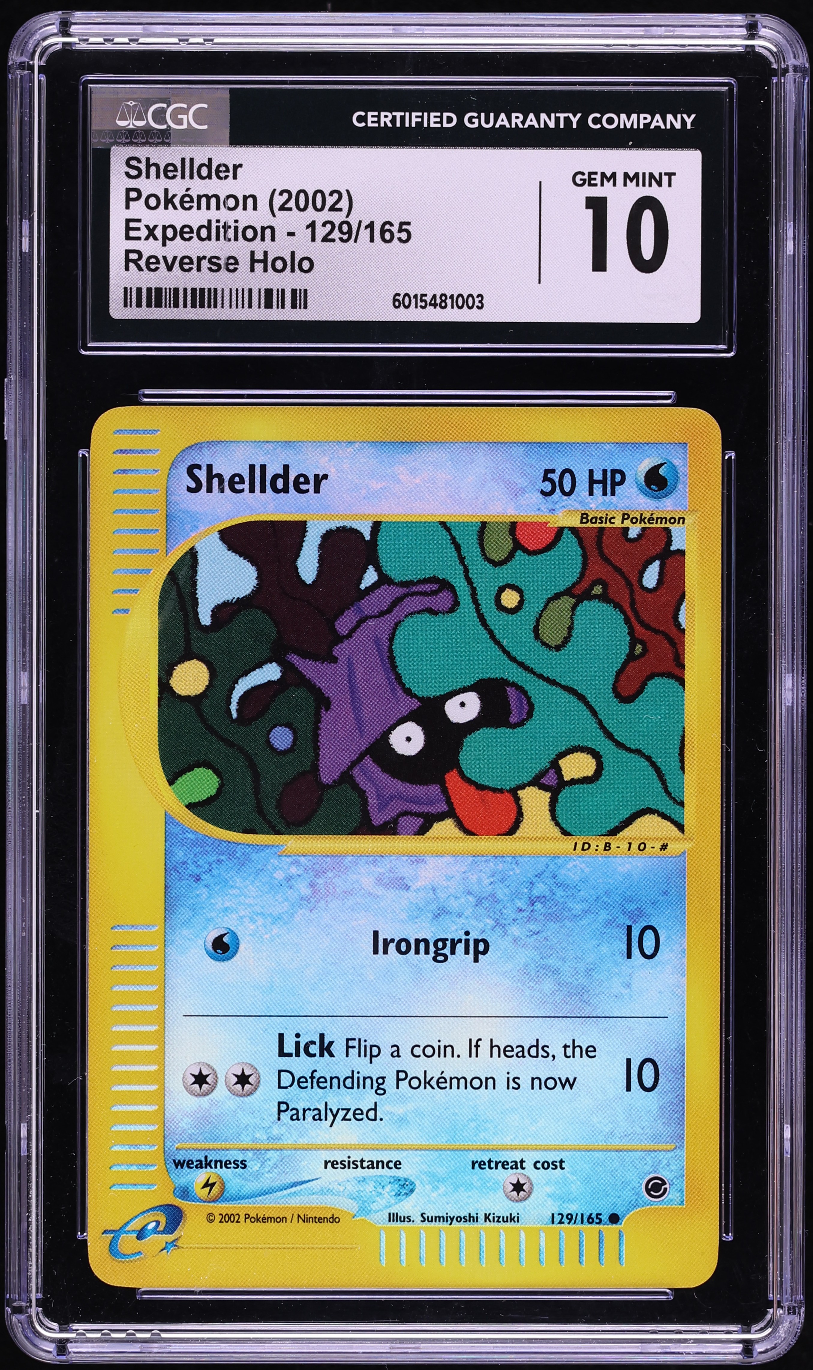2002 Pokemon Expedition Reverse Holo Shellder #129 CGC 10 GEM MINT
