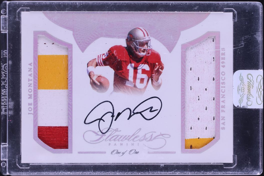 2016 Panini Flawless Greats Dual Platinum Joe Montana GAME-USED PATCH AUTO 1/1 #GPJM