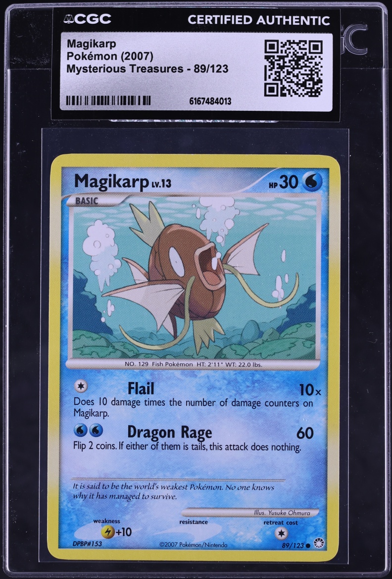 2007 Pokemon Diamond & Pearl Mysterious Treasures Magikarp #89 CGC AUTH