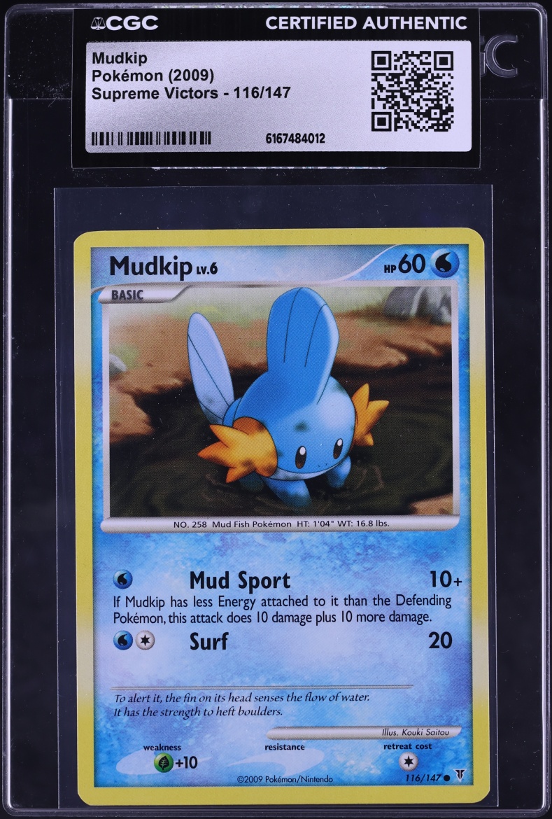 2009 Pokemon Platinum Supreme Victors Mudkip #116 CGC AUTH