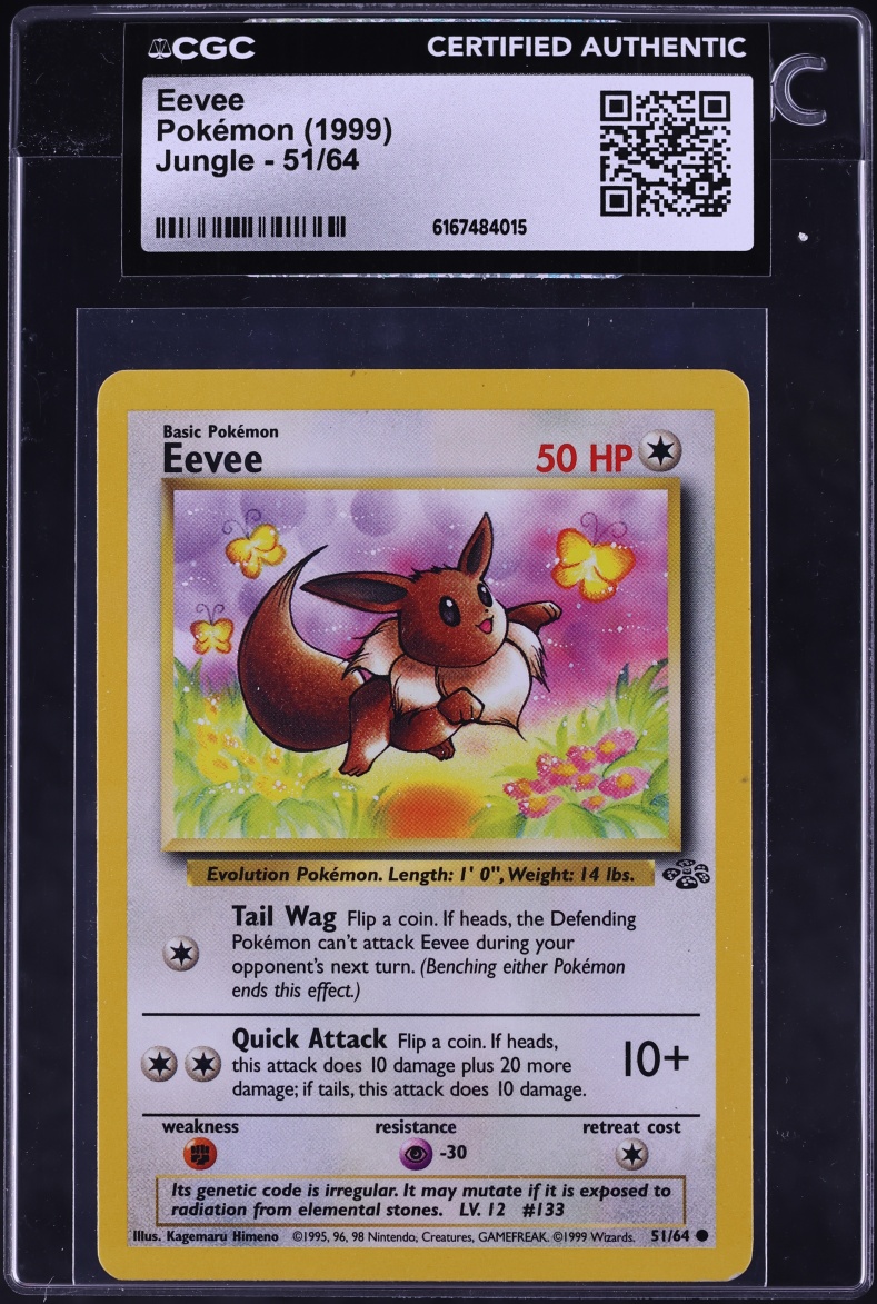 1999 Pokemon Jungle Eevee #51 CGC AUTH