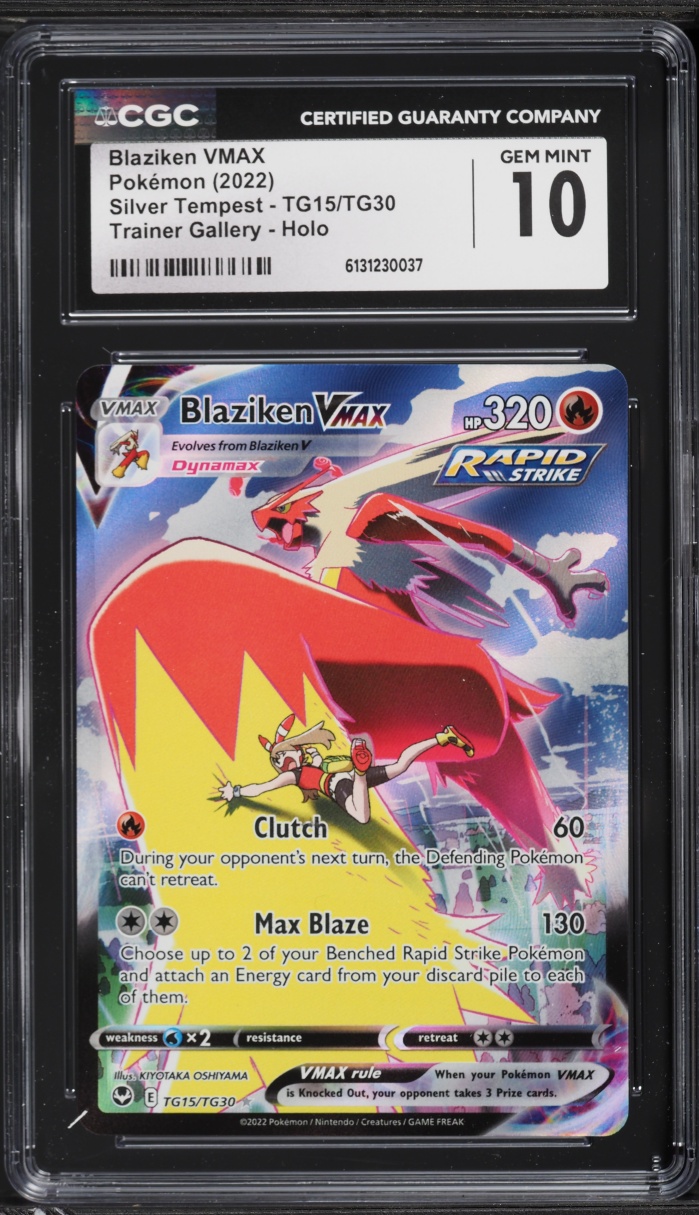 2022 Pokemon Sword & Shield Silver Tempest CHR Blaziken VMAX #TG15 CGC 10 GEM MINT