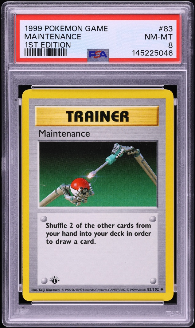 1999 Pokemon Base Set Shadowless 1st Edition Maintenance #83 PSA 8 NM-MT