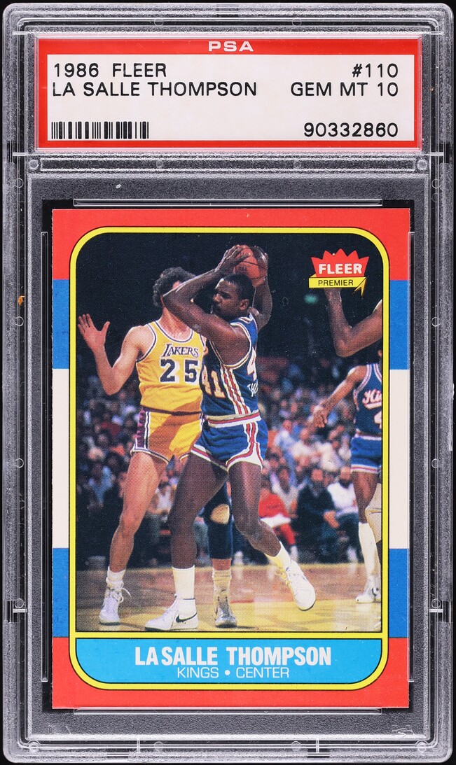 1986 Fleer Basketball LaSalle Thompson #110 PSA 10 GEM MINT