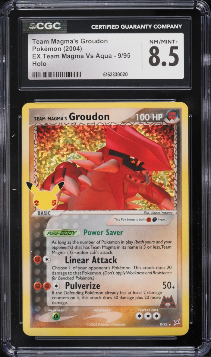 2004 Pokemon EX Team Magma VS Aqua Holo Team Magma's Groudon #9 CGC 8.5 NM-MT+