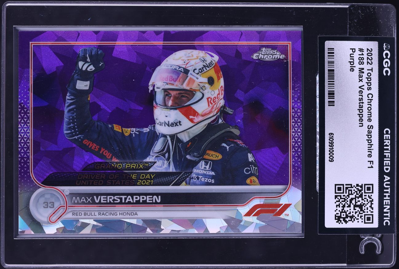 2022 Topps Chrome Sapphire Formula 1 F1 Purple Max Verstappen 1/10