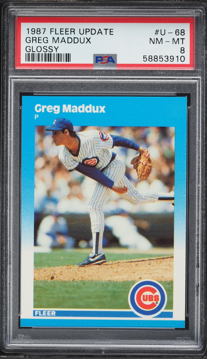 1987 Fleer Update Glossy Greg Maddux ROOKIE #U-68 PSA 8 NM-MT
