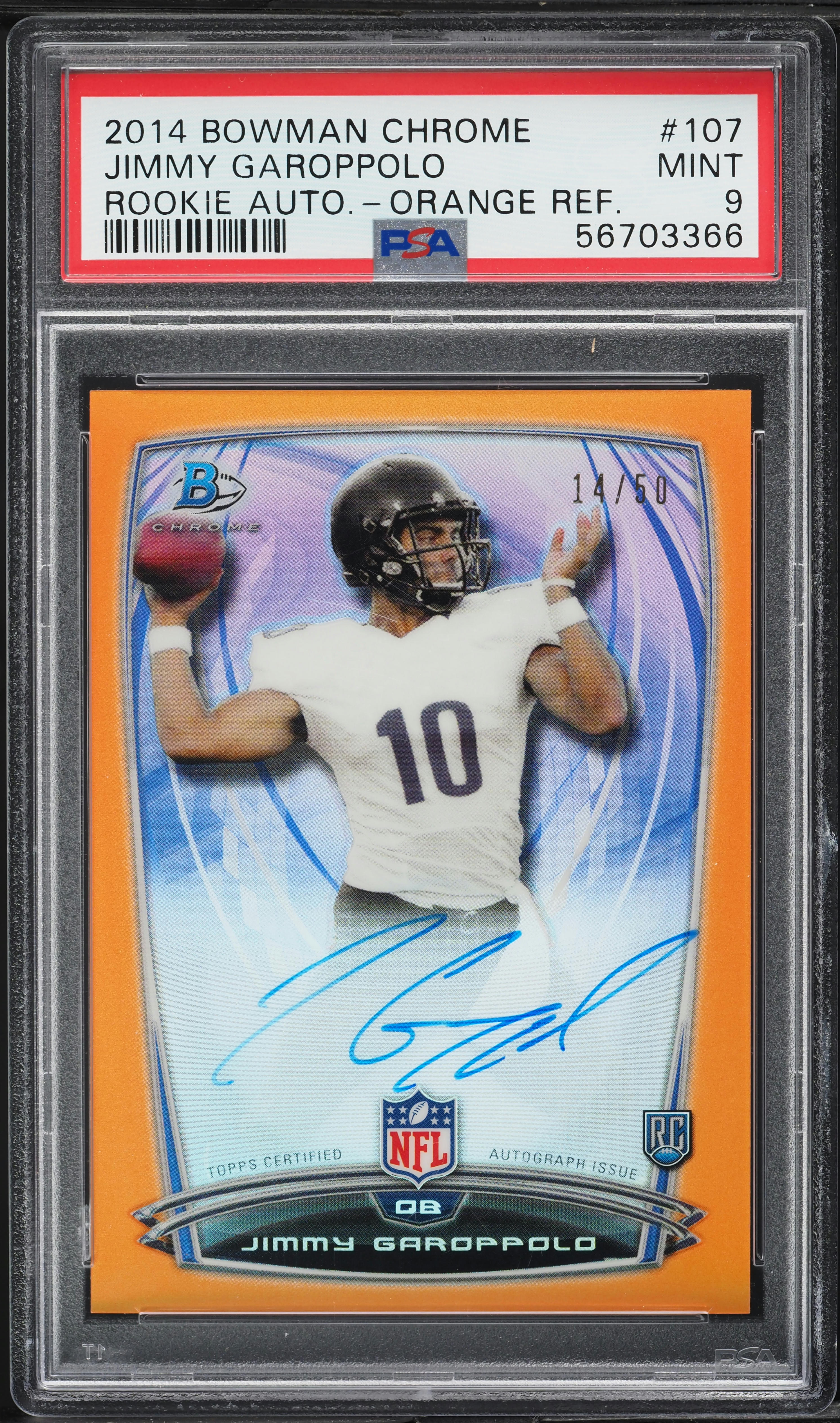 2014 Bowman Chrome Orange Refractor Jimmy Garoppolo ROOKIE