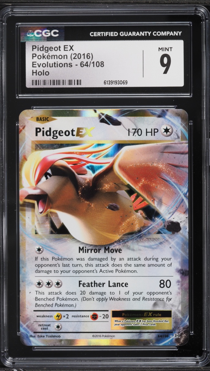 2016 Pokemon XY Evolutions Holo Pidgeot EX #64 CGC 9 MINT