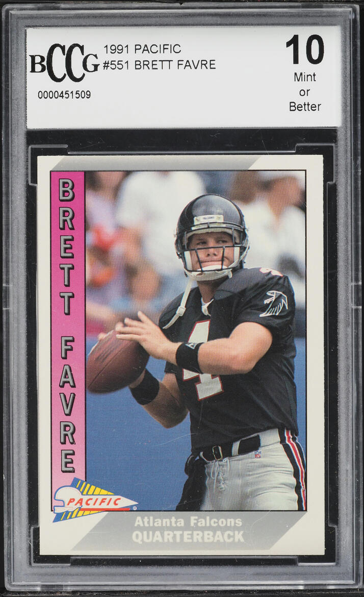 1991 Pacific Football Brett Favre ROOKIE #551 BCCG 10 GEM MINT