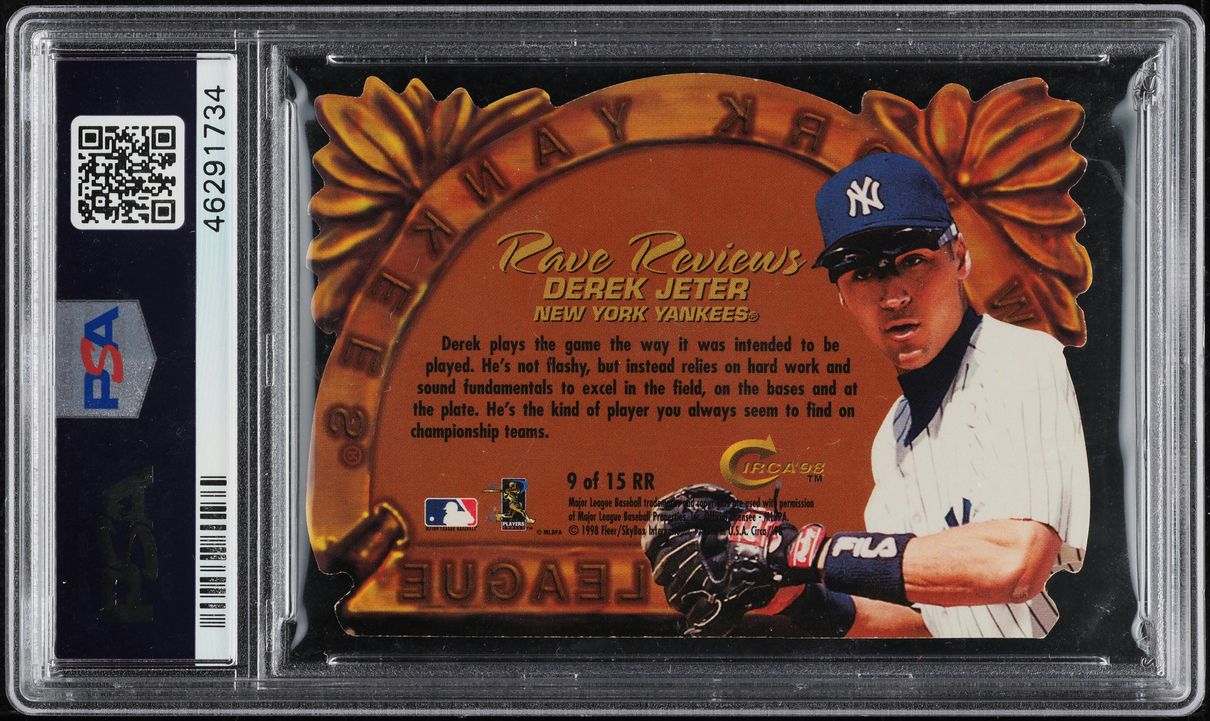 1998 Skybox Circa Thunder Rave Reviews Derek Jeter #9 PSA 10 GEM MINT - Photo 2