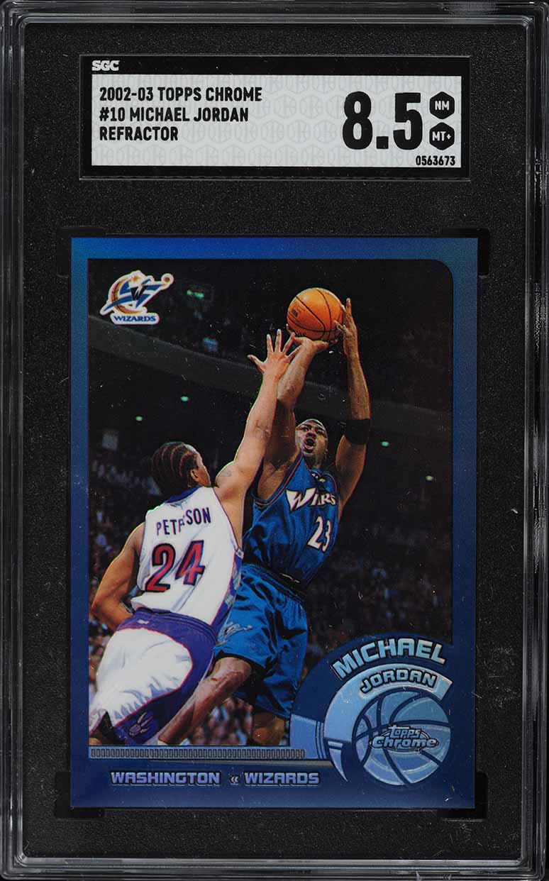 2002 Topps Chrome Refractor Michael Jordan #10 SGC 8.5 NM-MT+