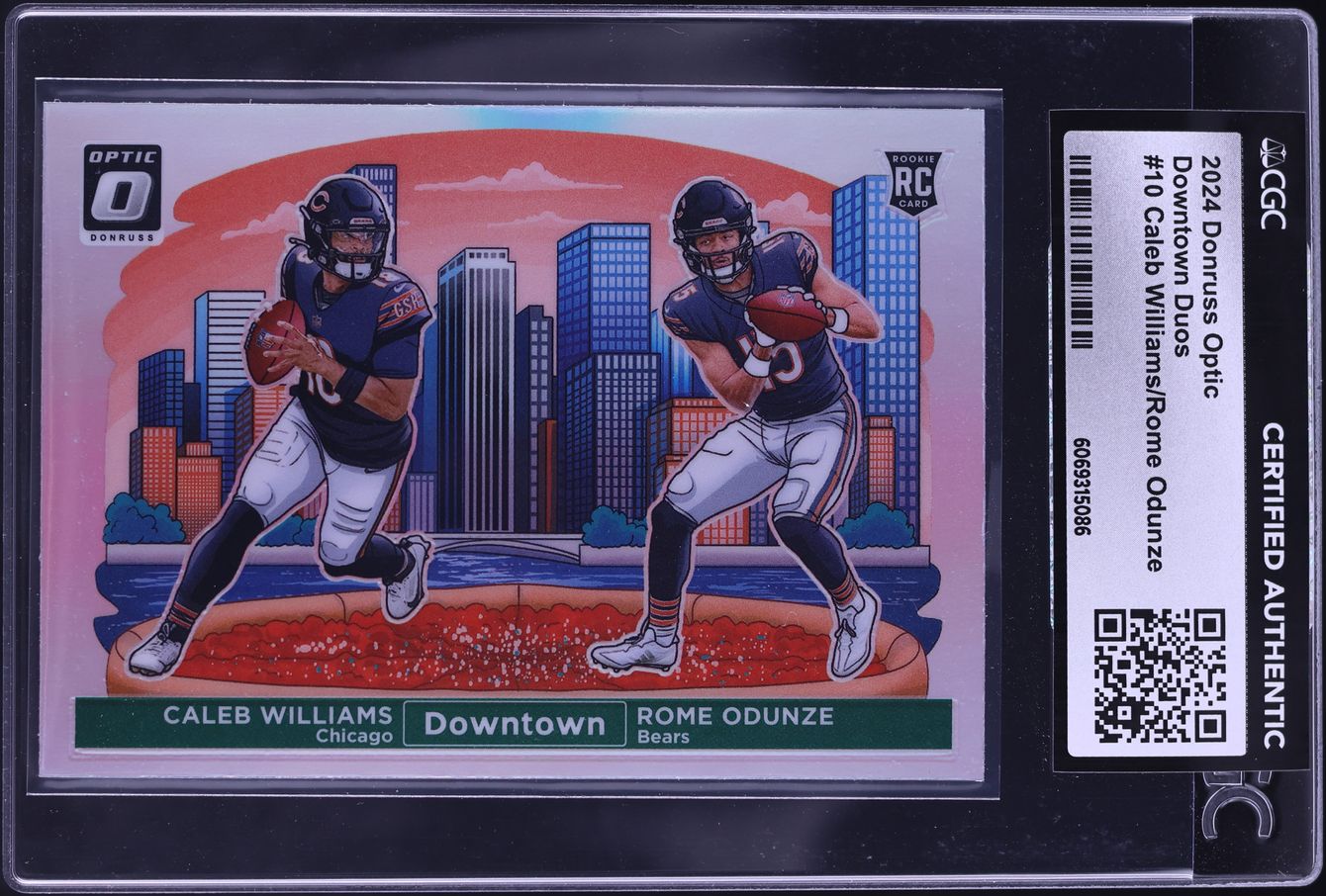 2024 Donruss Optic Downtown Duos Caleb Williams Rome Odunze ROOKIE #10 CGC AUTH