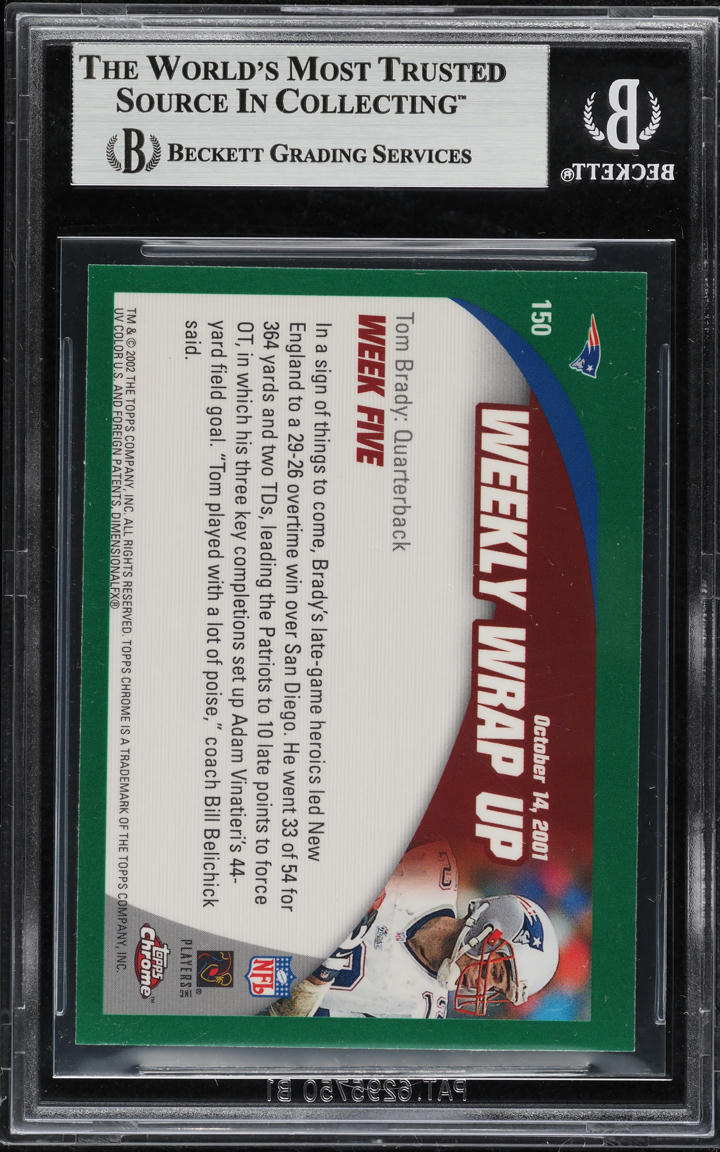 2002 Topps Chrome Tom Brady #150 BGS 9 MINT