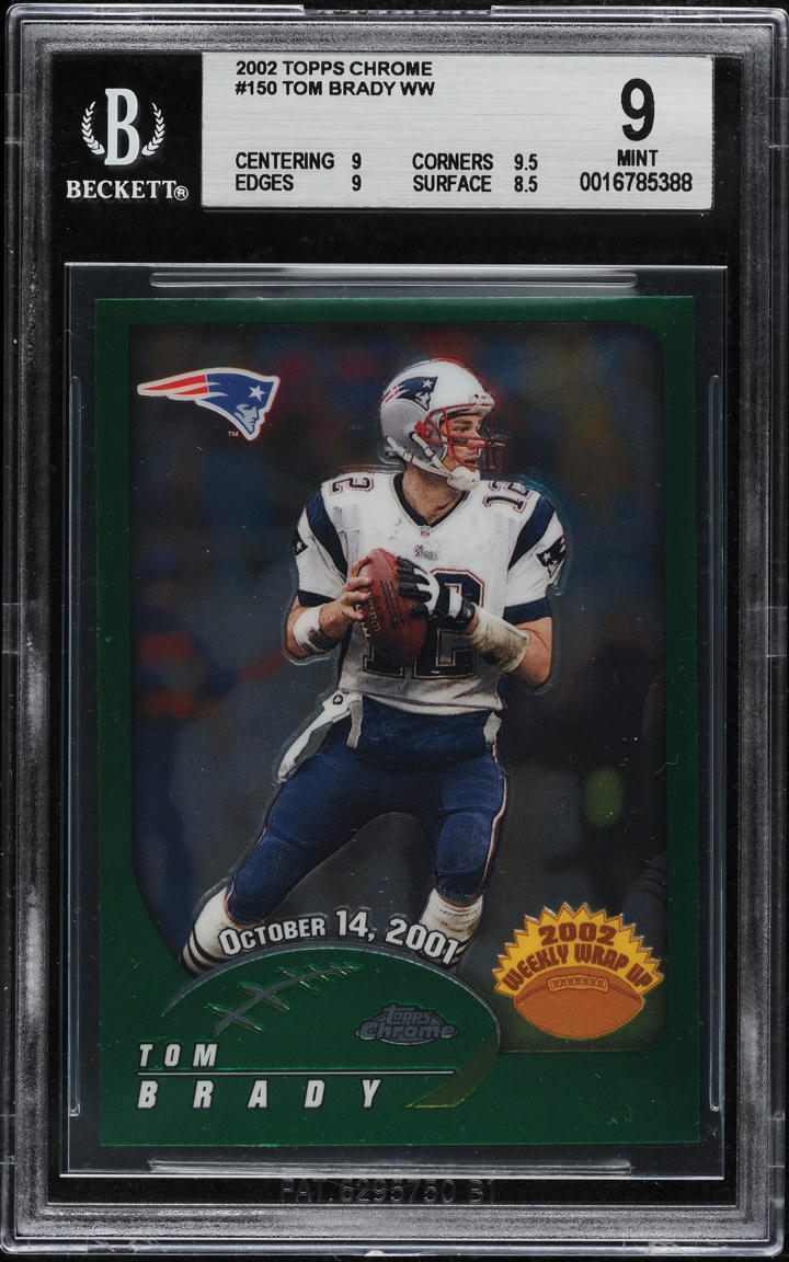 2002 Topps Chrome Tom Brady #150 BGS 9 MINT