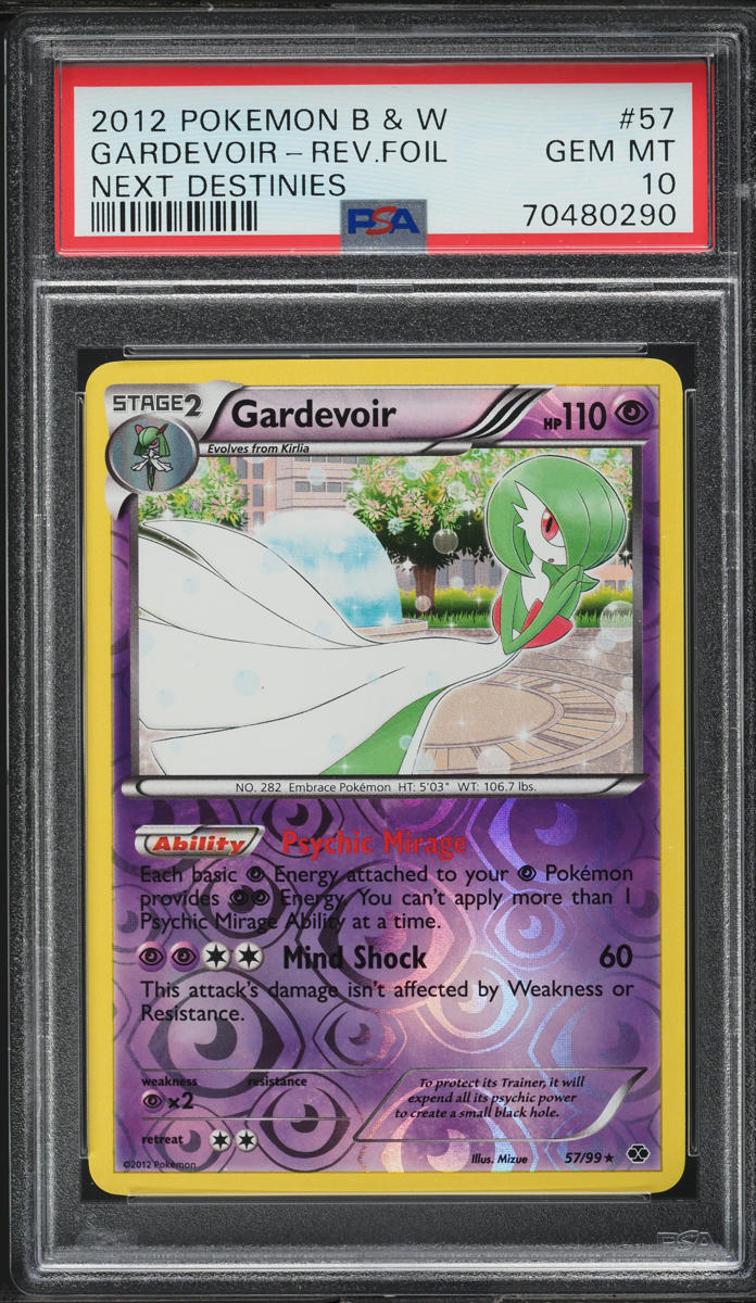 2012 Pokemon Black & White Next Destinies Reverse Holo Gardevoir #57 PSA 10 GEM