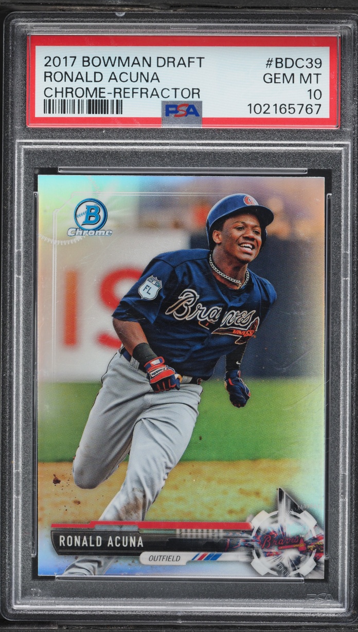 2017 Bowman Chrome Draft Refractor Ronald Acuna PROSPECT #BDC-39 PSA 10 GEM MINT