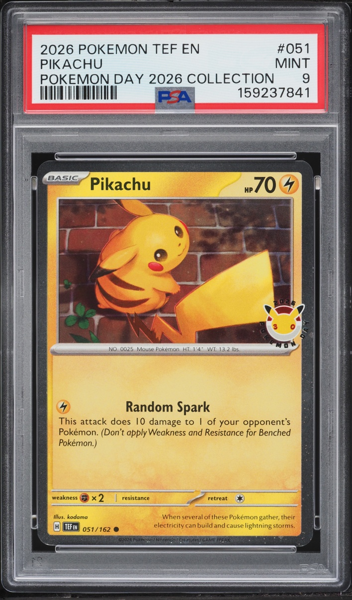 2026 Pokemon Scarlet & Violet Temporal Forces Day Collection Pikachu #051 PSA 9 MINT
