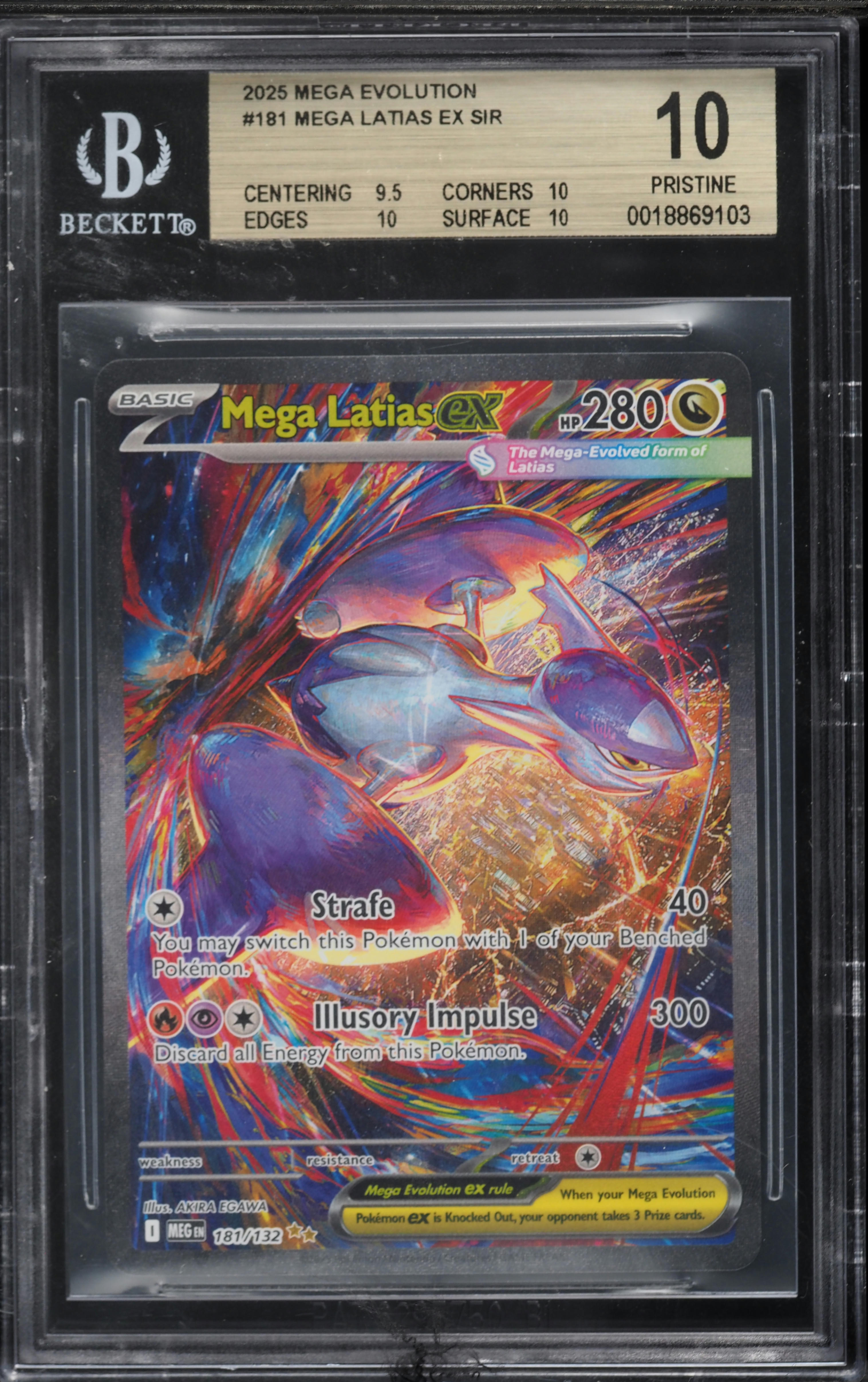 2025 Pokemon Mega Evolution SIR Mega Latias EX #181 BGS 10 PRISTINE