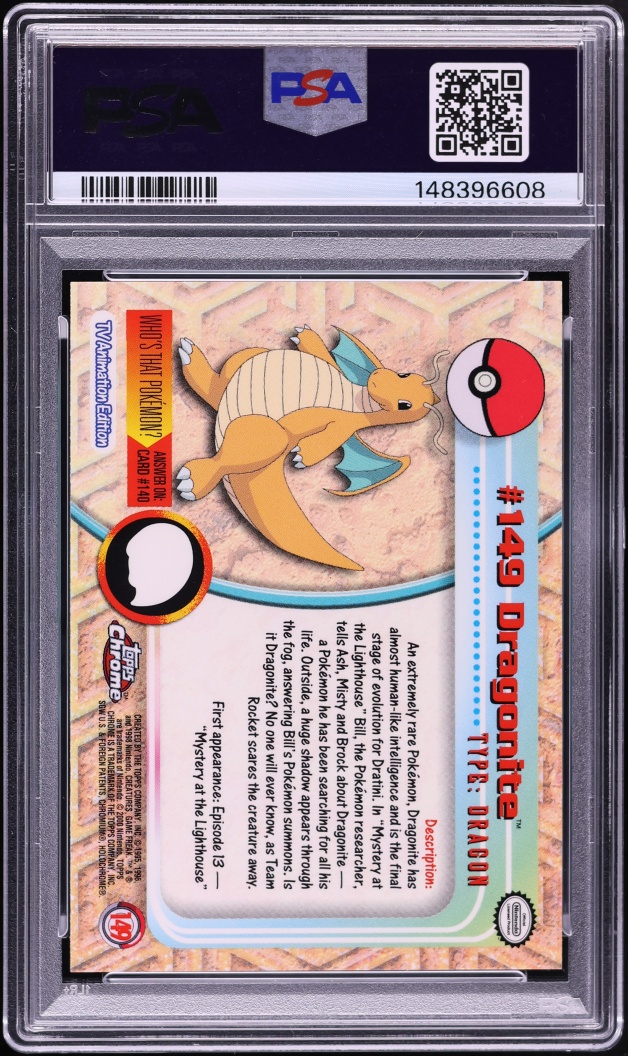 2000 Topps Chrome Pokemon Dragonite #149 PSA 9 MINT