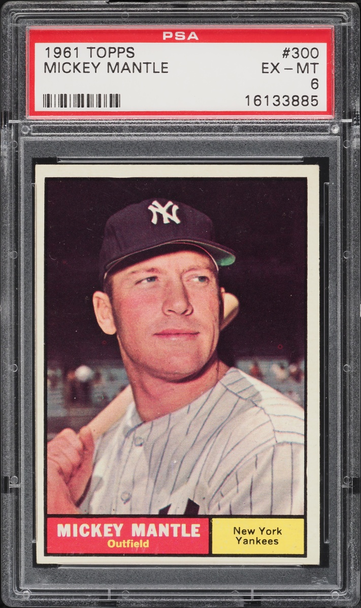 1961 Topps Mickey Mantle #300 PSA 6 EXMT