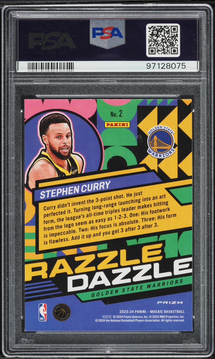2023 Panini Mosaic Razzle Dazzle Stephen Curry #2 PSA 10 GEM MINT