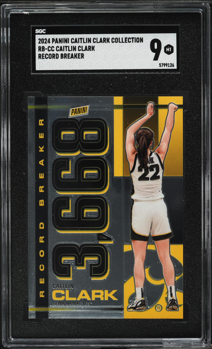 2024 Panini Collection Record Breaker Caitlin Clark ROOKIE #RB-CC SGC 9 MINT