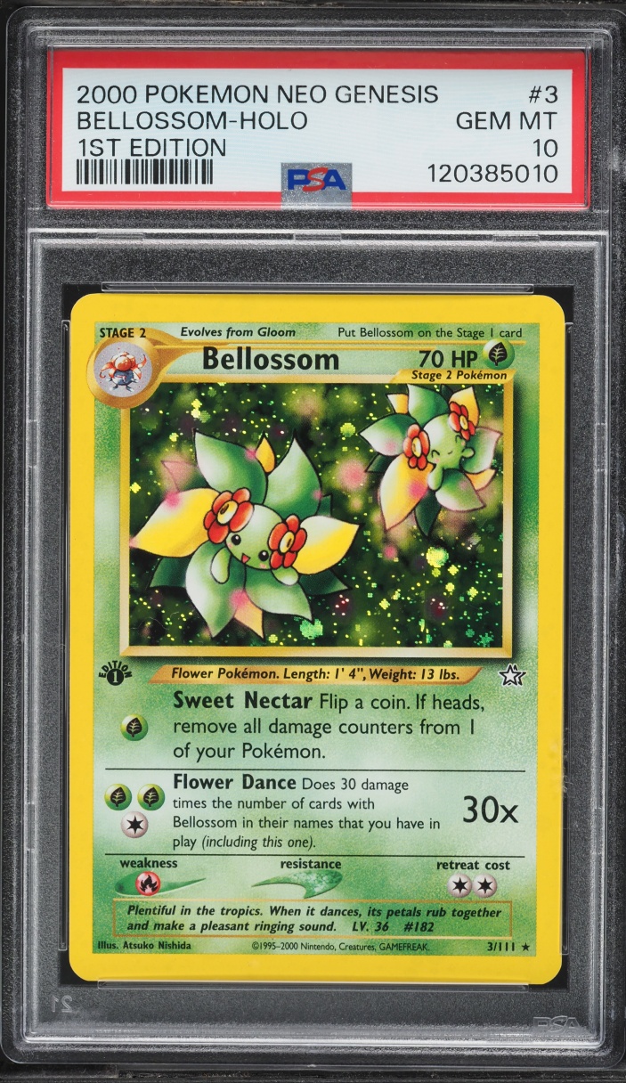 2000 Pokemon Neo Genesis 1st Edition Holo Bellossom #3 PSA 10 GEM MINT