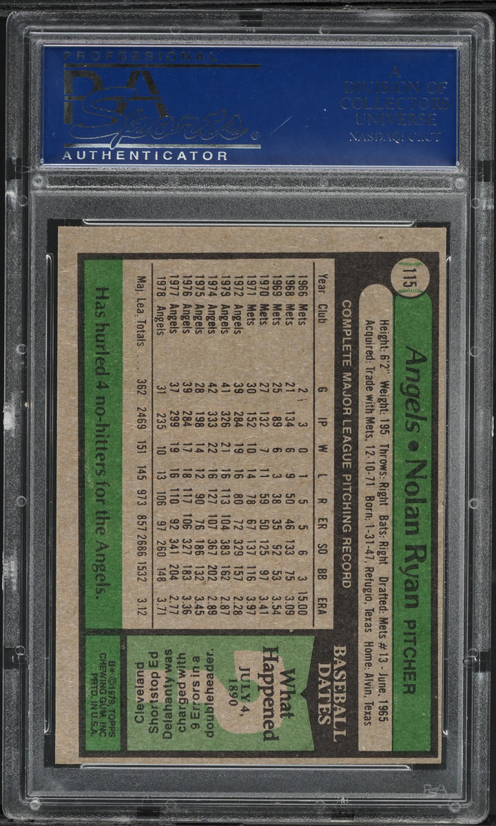 1979 Topps Nolan Ryan #115 PSA 9 MINT