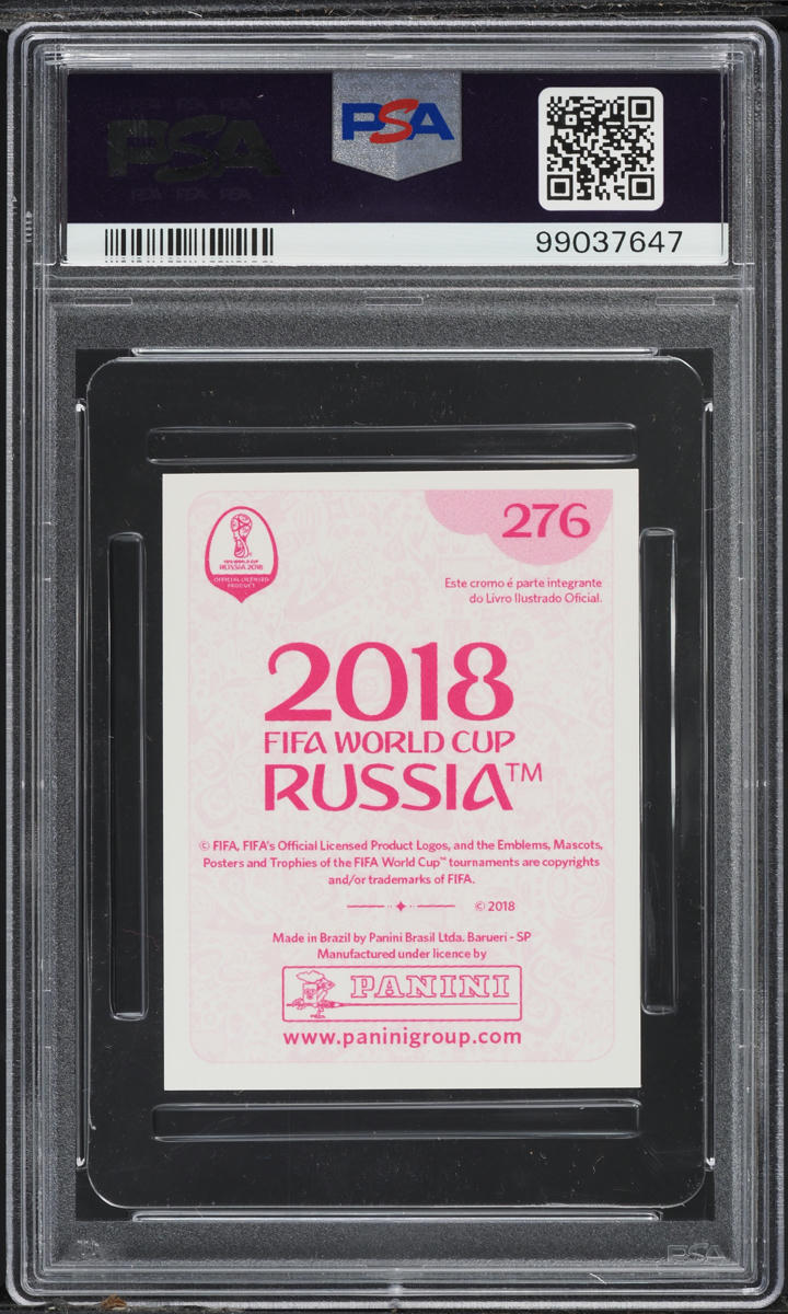 2018 Panini World Cup Stickers Pink Back Lionel Messi #276 PSA 9 MINT