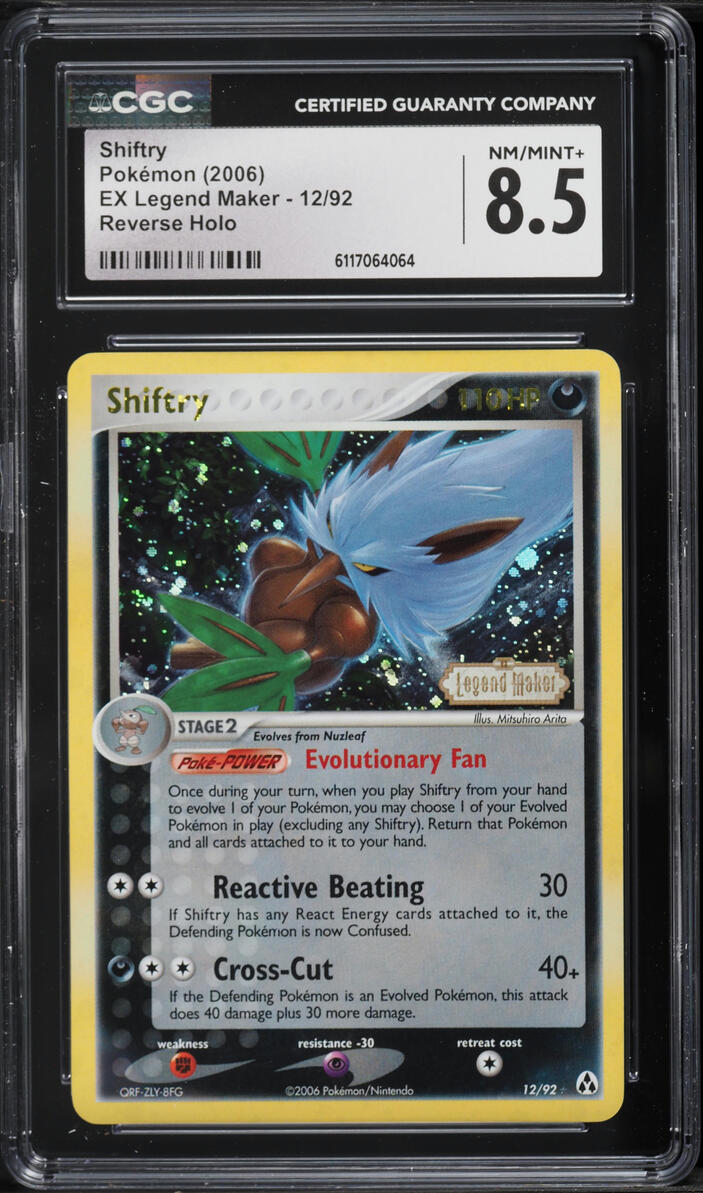 2006 Pokemon EX Legend Maker Reverse Holo Shiftry #12 CGC 8.5 NM-MT+
